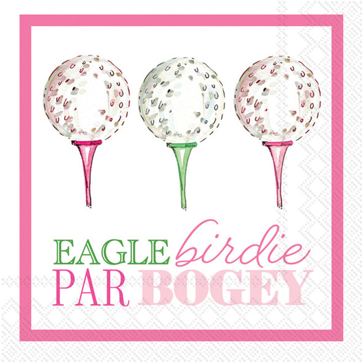 Servilleta de cóctel Eagle Birdie Par rosa