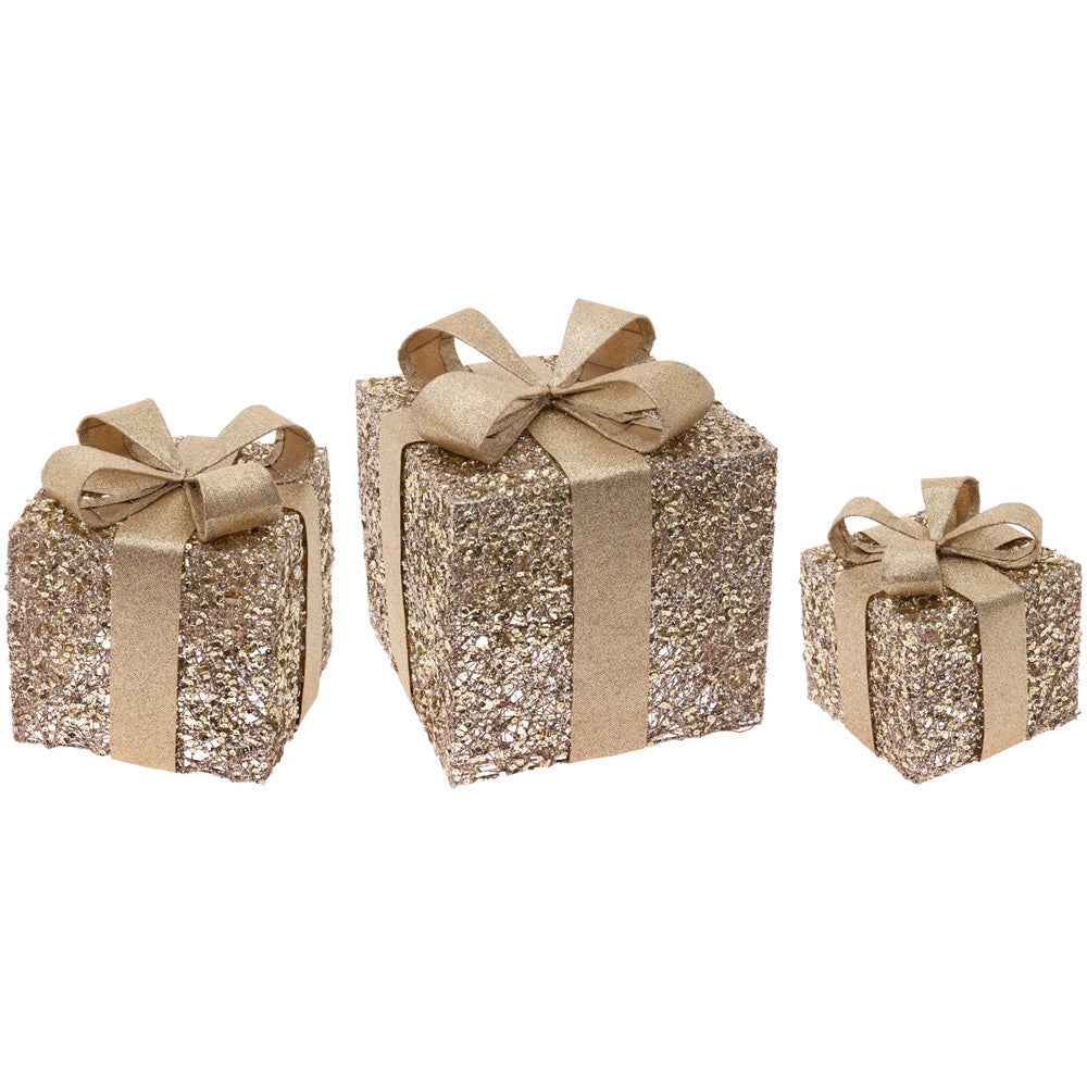 Set de regalo con purpurina dorada (juego de 3)