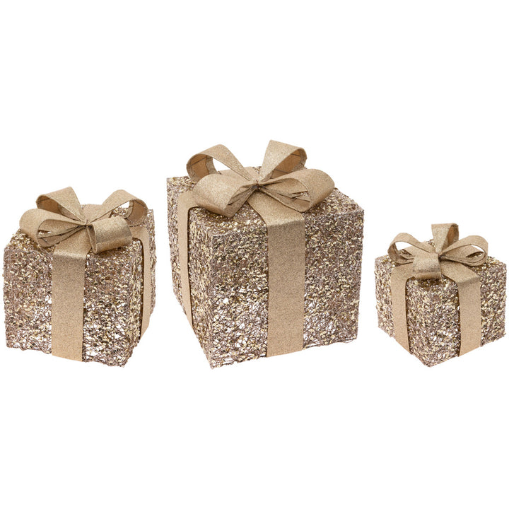 Set de regalo con purpurina dorada (juego de 3)