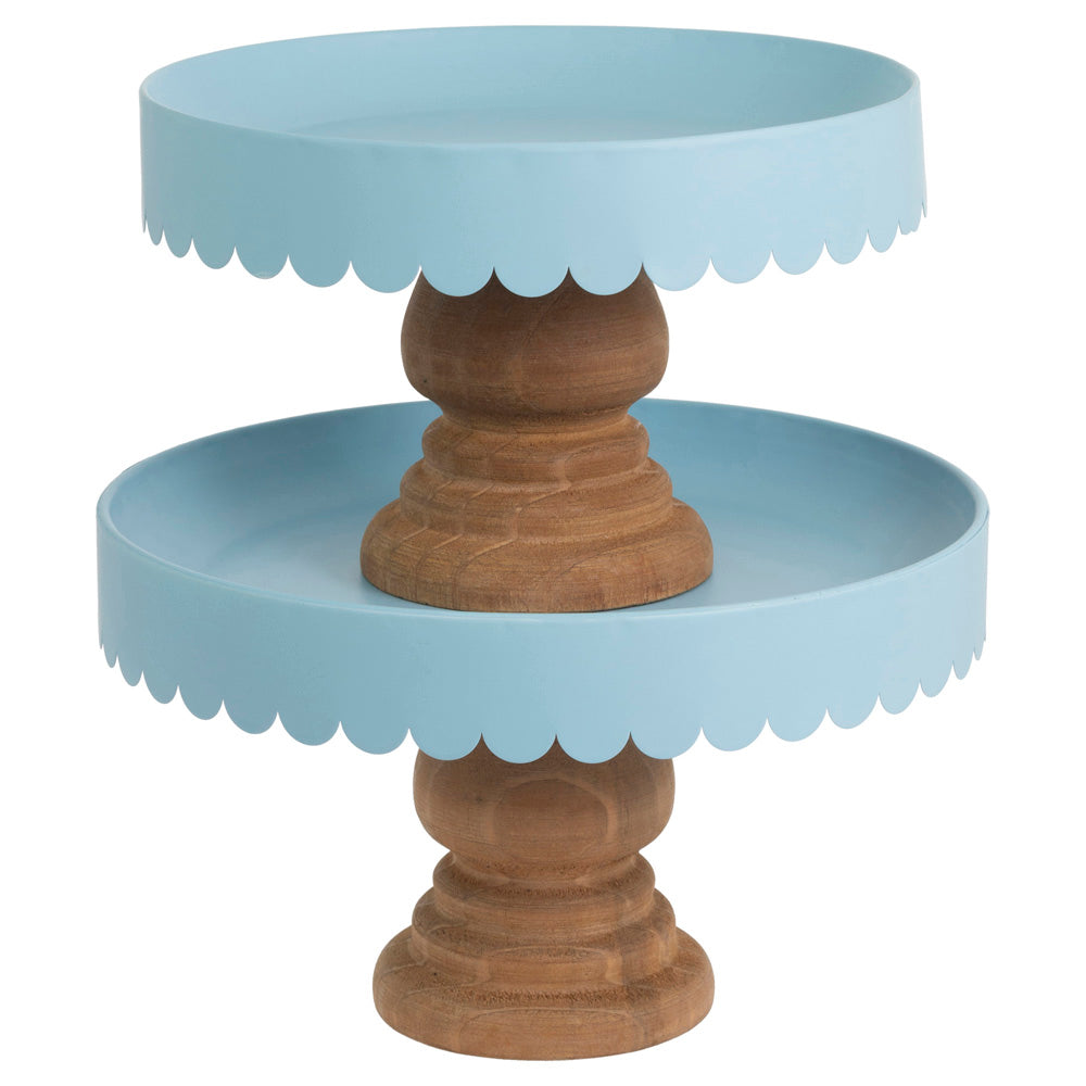 Soportes decorativos de vieira azul cielo (juego de 2)