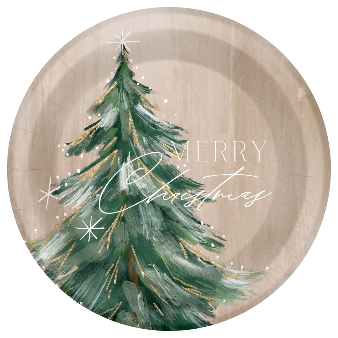 Gilded Tree Round Dessert Plate