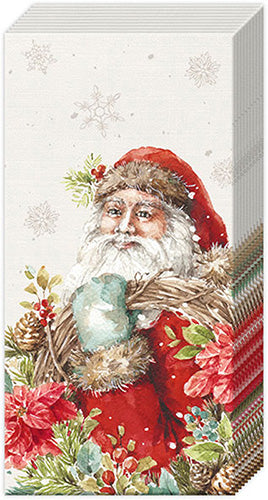 Crema de pañuelos de bolsillo con forma de corona de Papá Noel