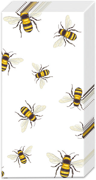 ¡Salva a las abejas! Pañuelos de bolsillo blancos