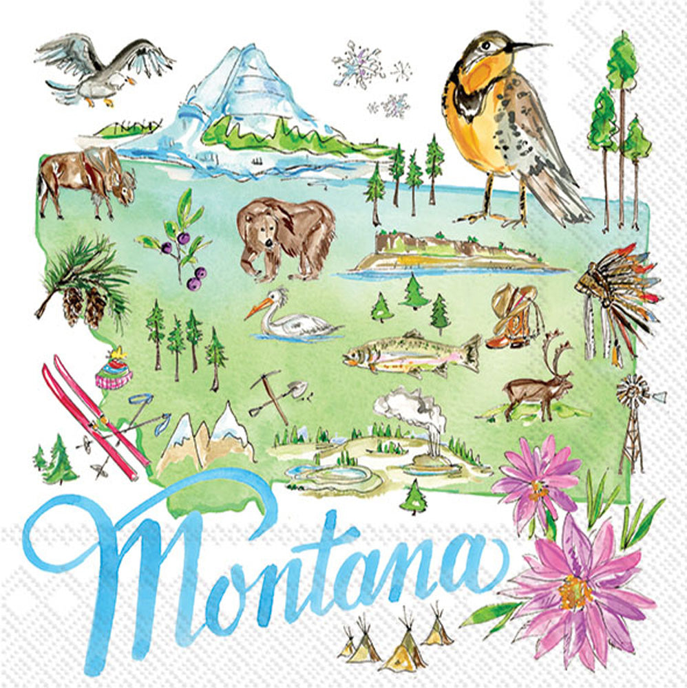 Servilleta de cóctel de la colección del estado de Montana