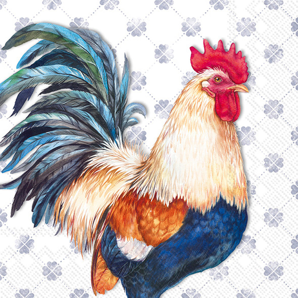 Servilleta de cóctel Albert Rooster azul