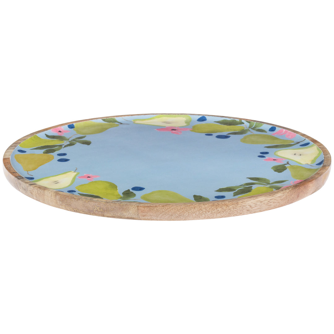 Plato redondo de madera de peral de Anjou