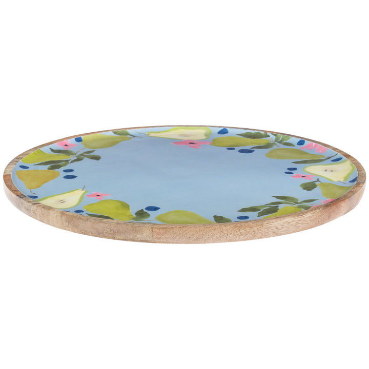Plato redondo de madera de peral de Anjou