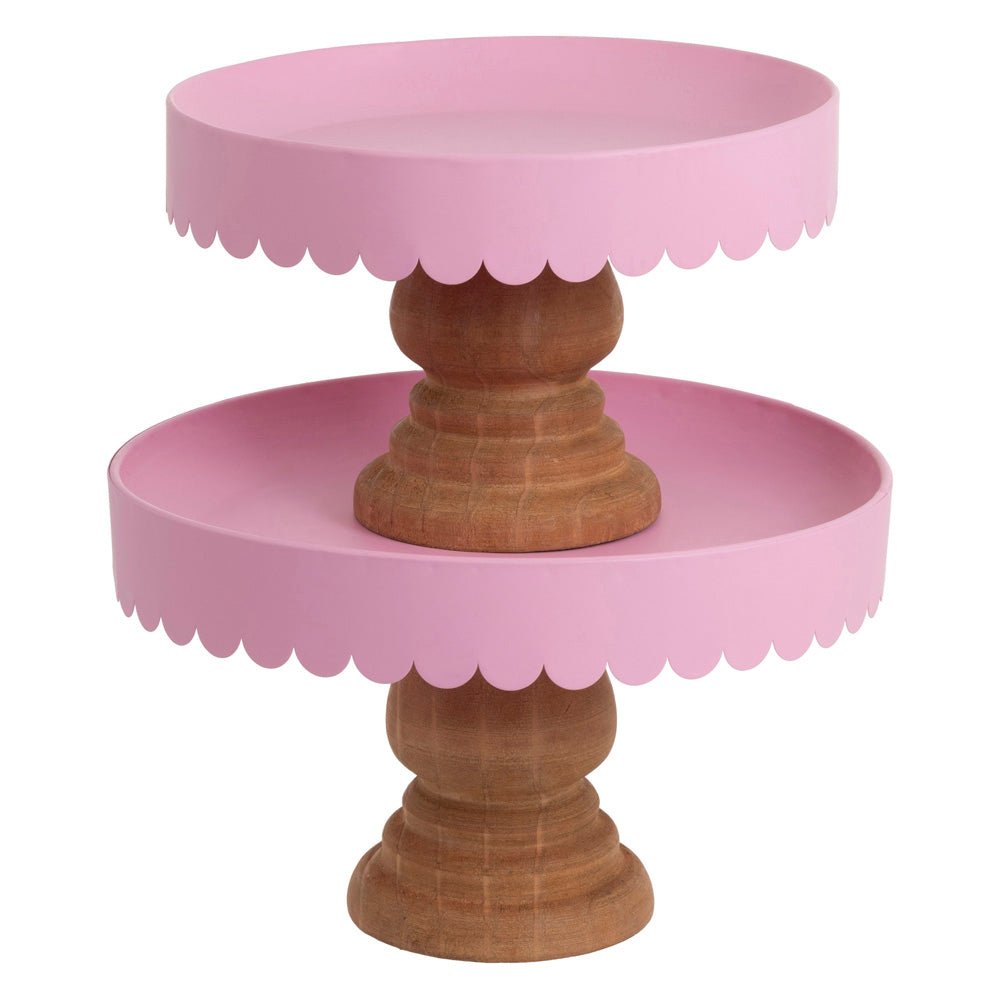 Soportes decorativos de vieira rosa (juego de 2)
