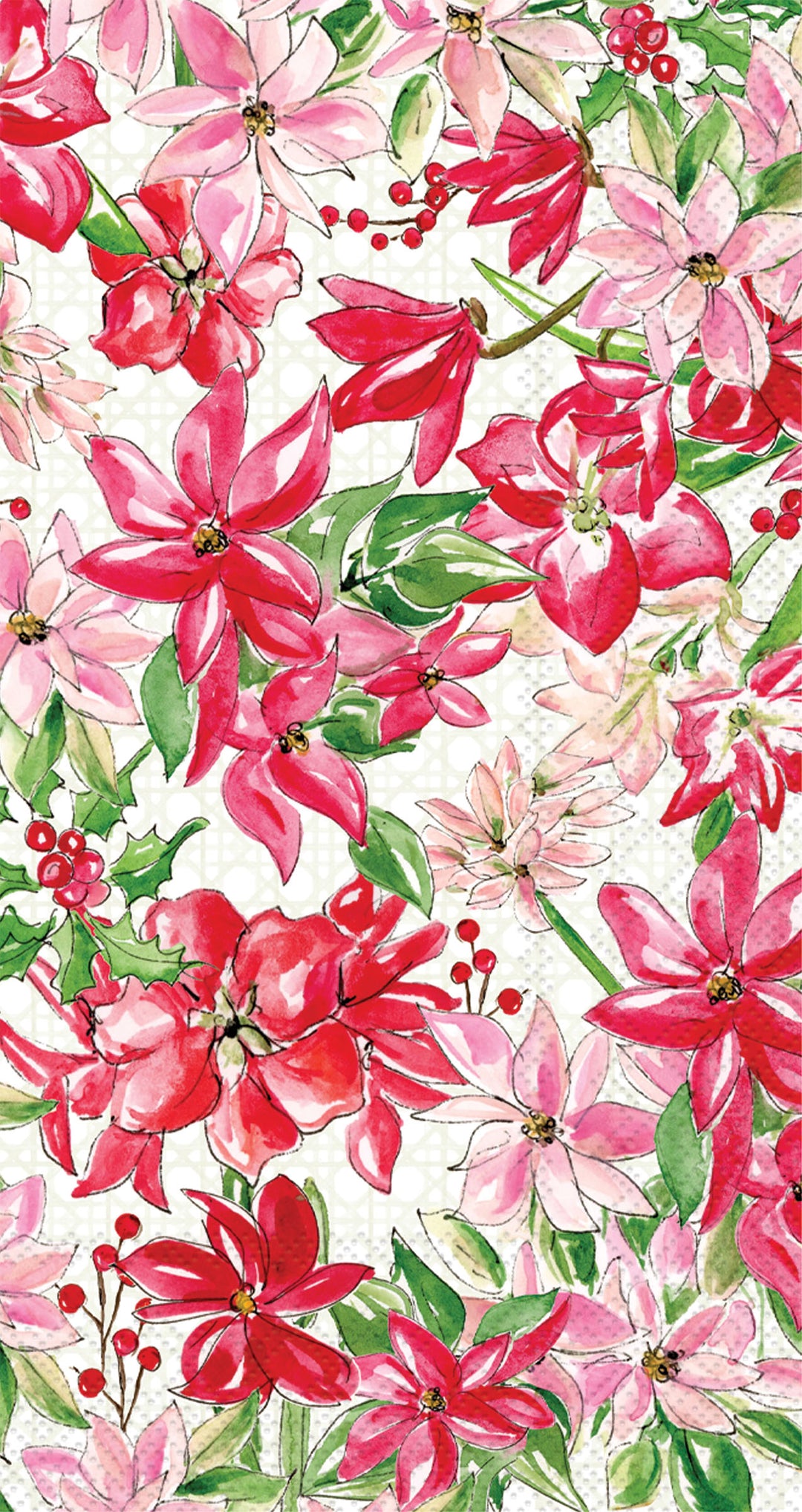 Holiday Poinsettias Guest Towel