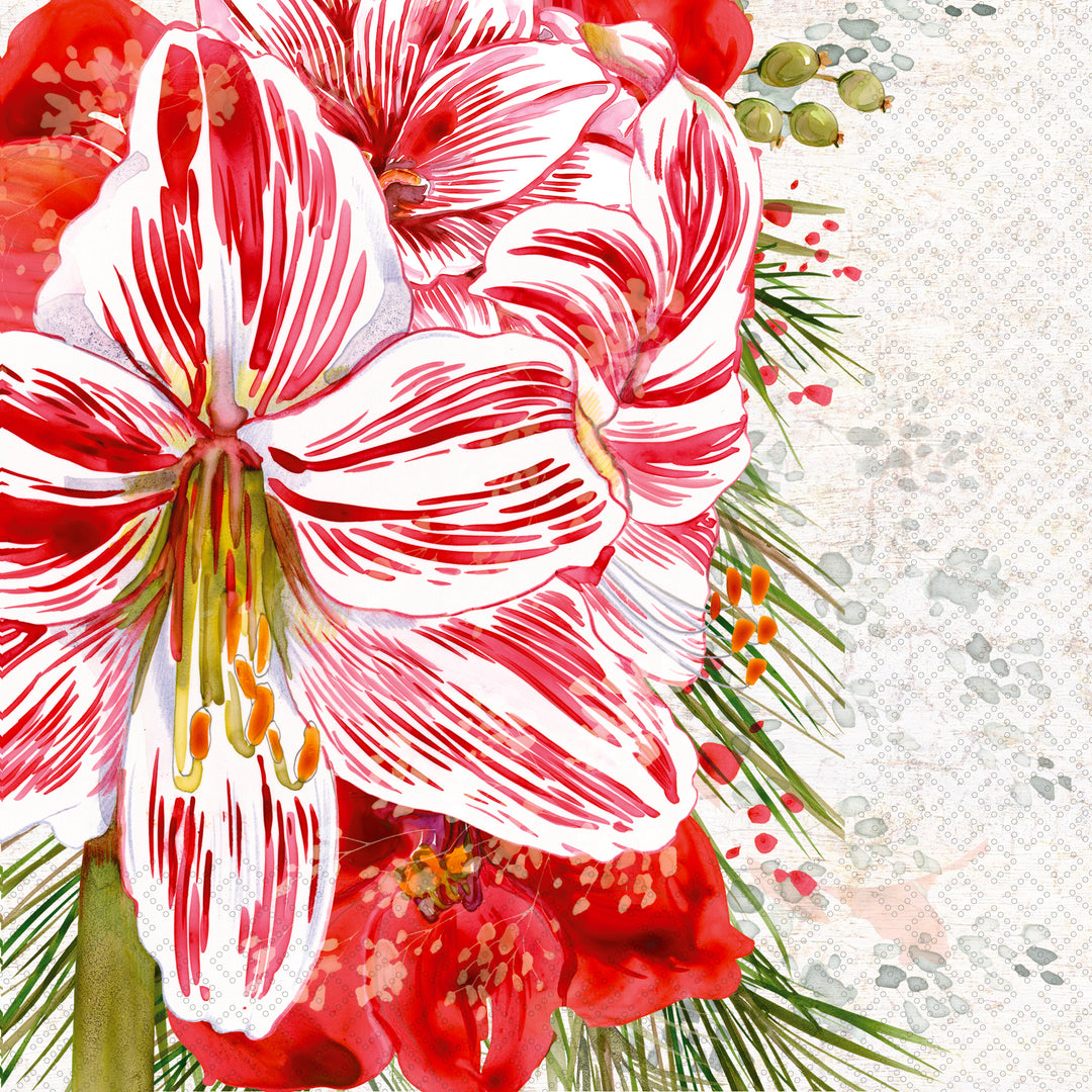 Striped Amaryllis Lunch Napkin