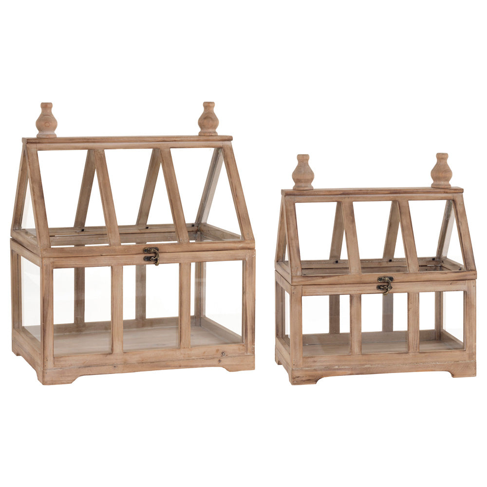 Terrarios de madera (juego de 2)