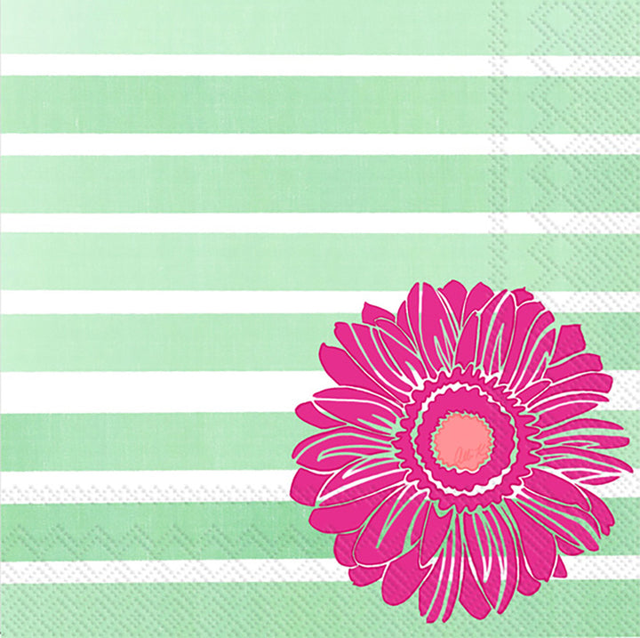 Servilleta de cóctel con estampado de margaritas gerbera