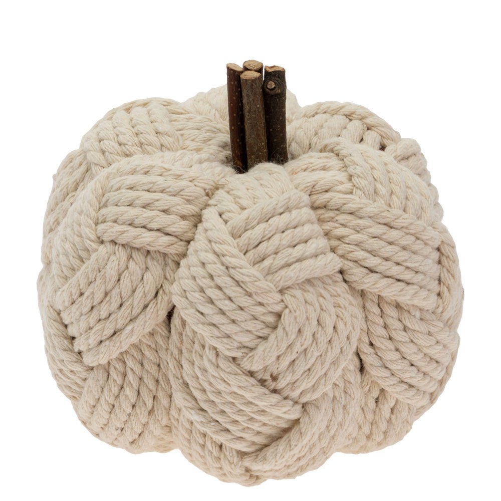 Calabaza pequeña tejida en color crema