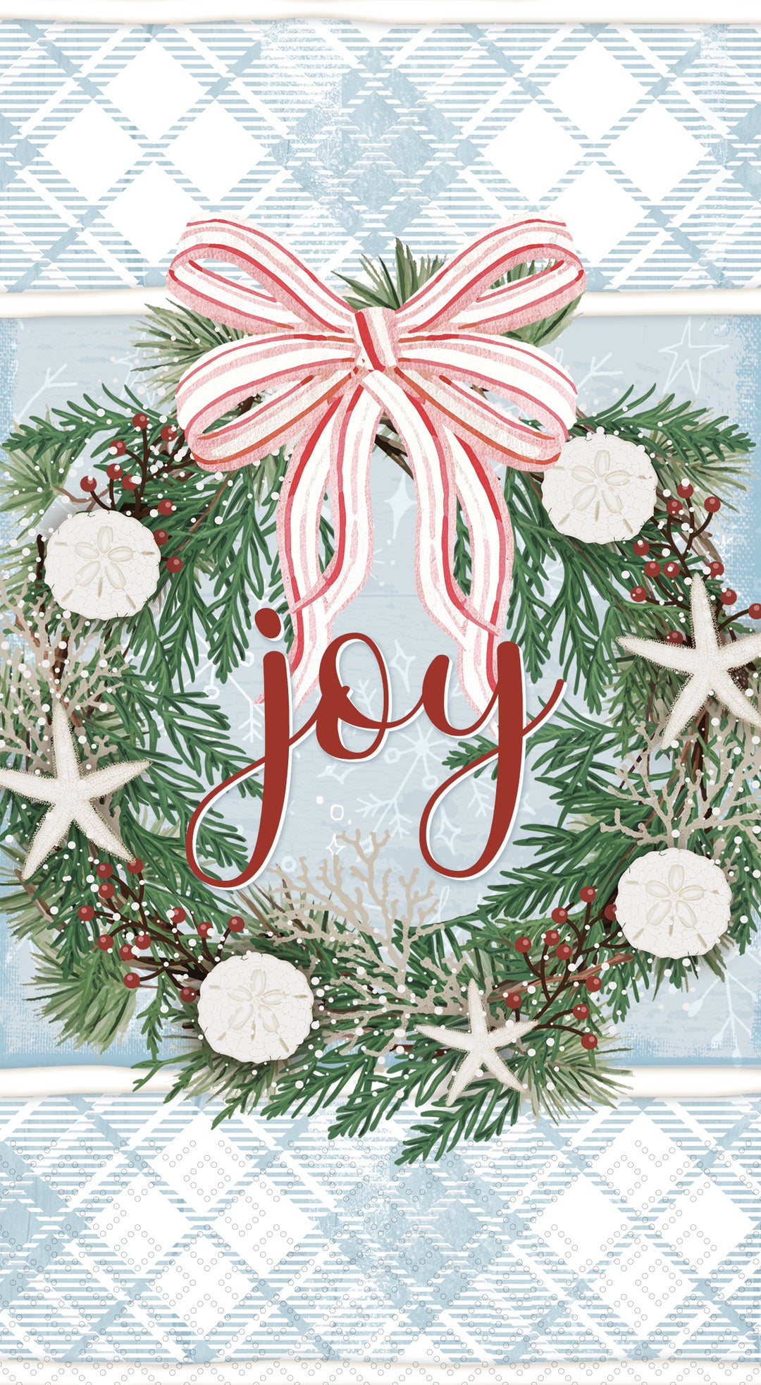 Coastal Christmas Wreaths Guest Towel