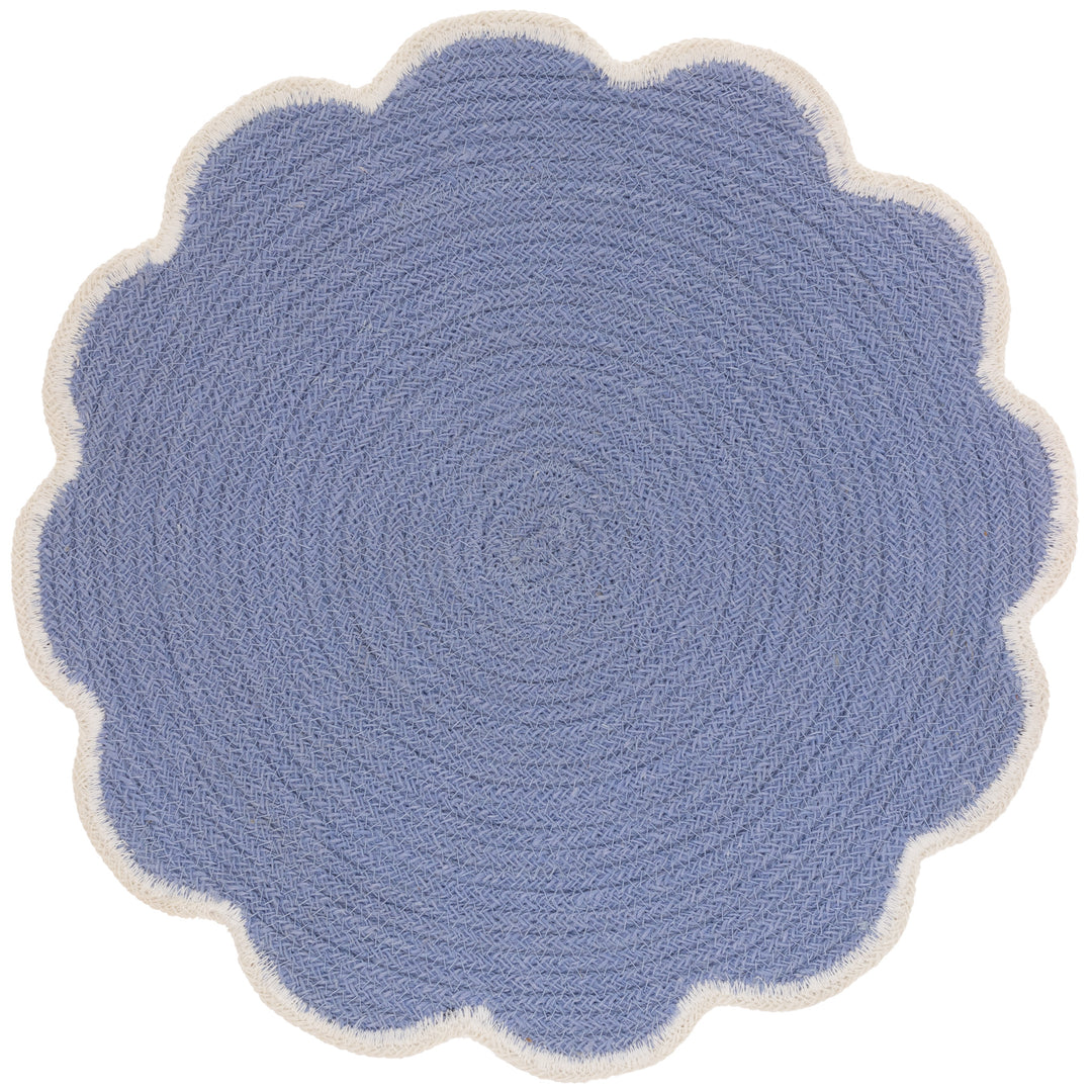 Mantel individual festoneado azul cielo