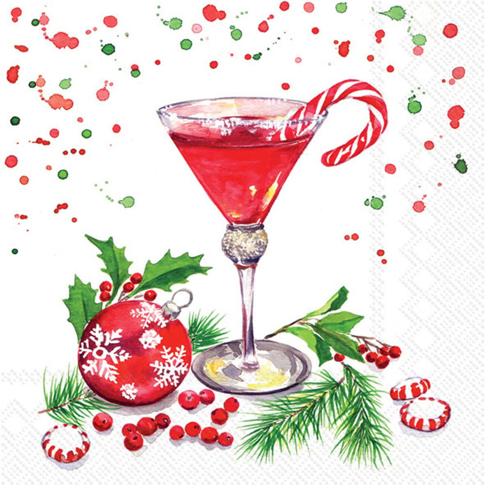 Servilleta de cóctel Martini navideño