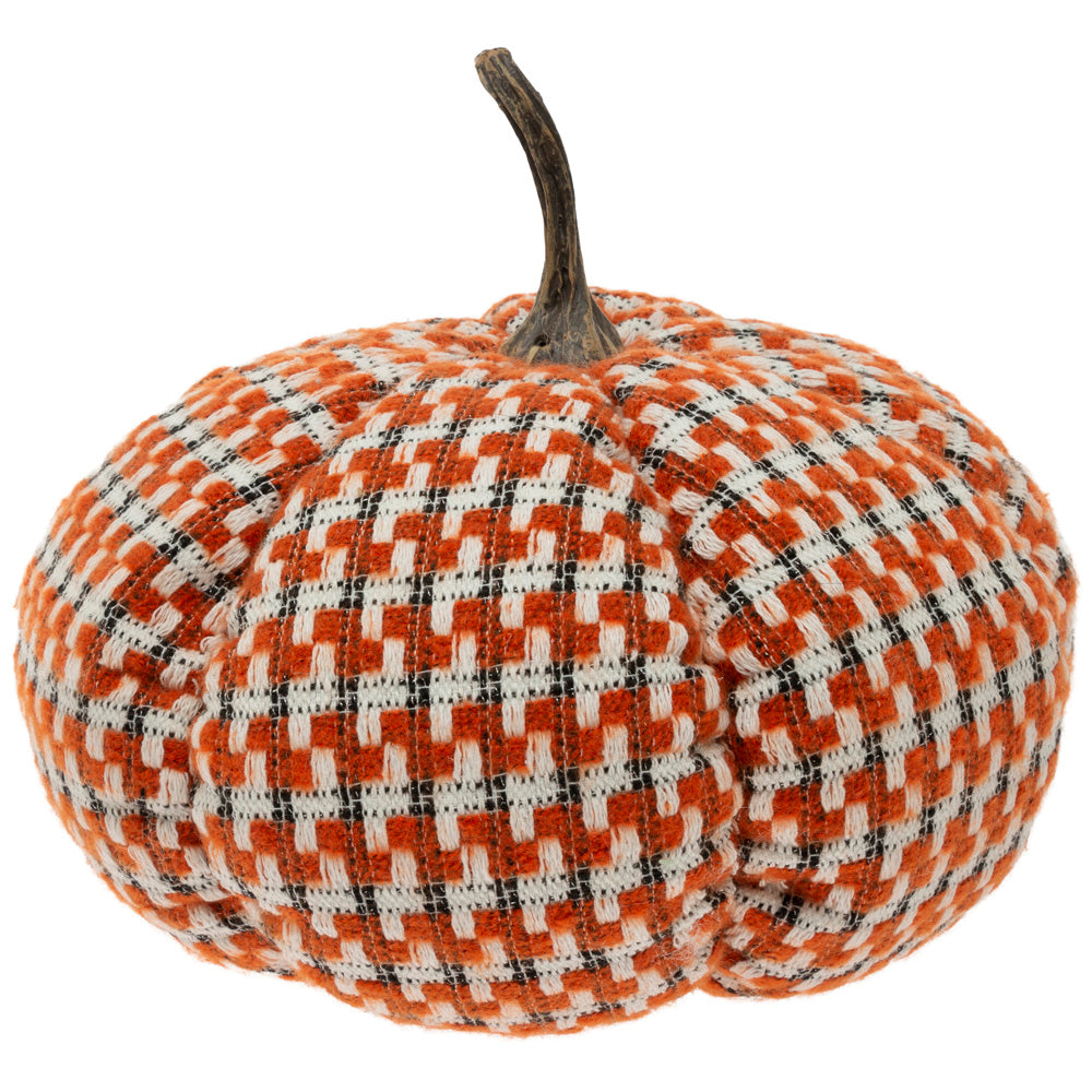 Calabaza a cuadros naranja espeluznante