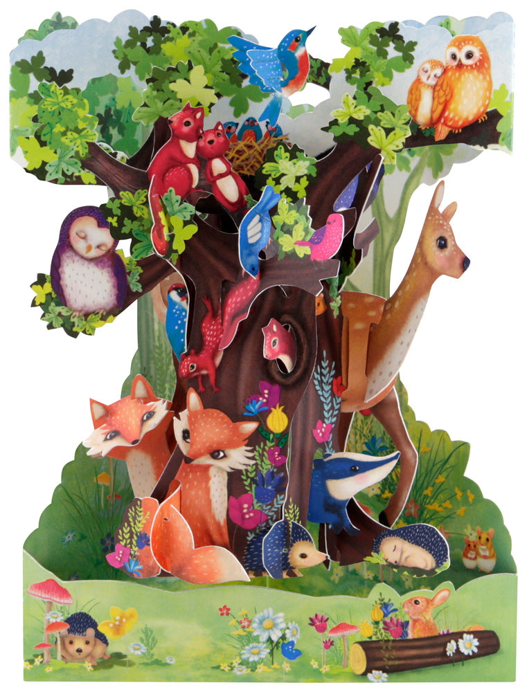 Tarjeta colgante de animales del bosque