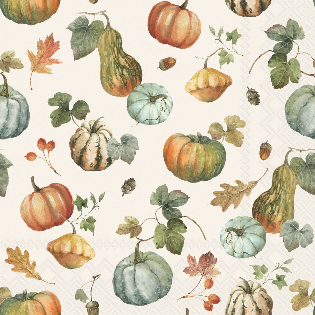 Gourds And Pumpkins Cocktail Napkin
