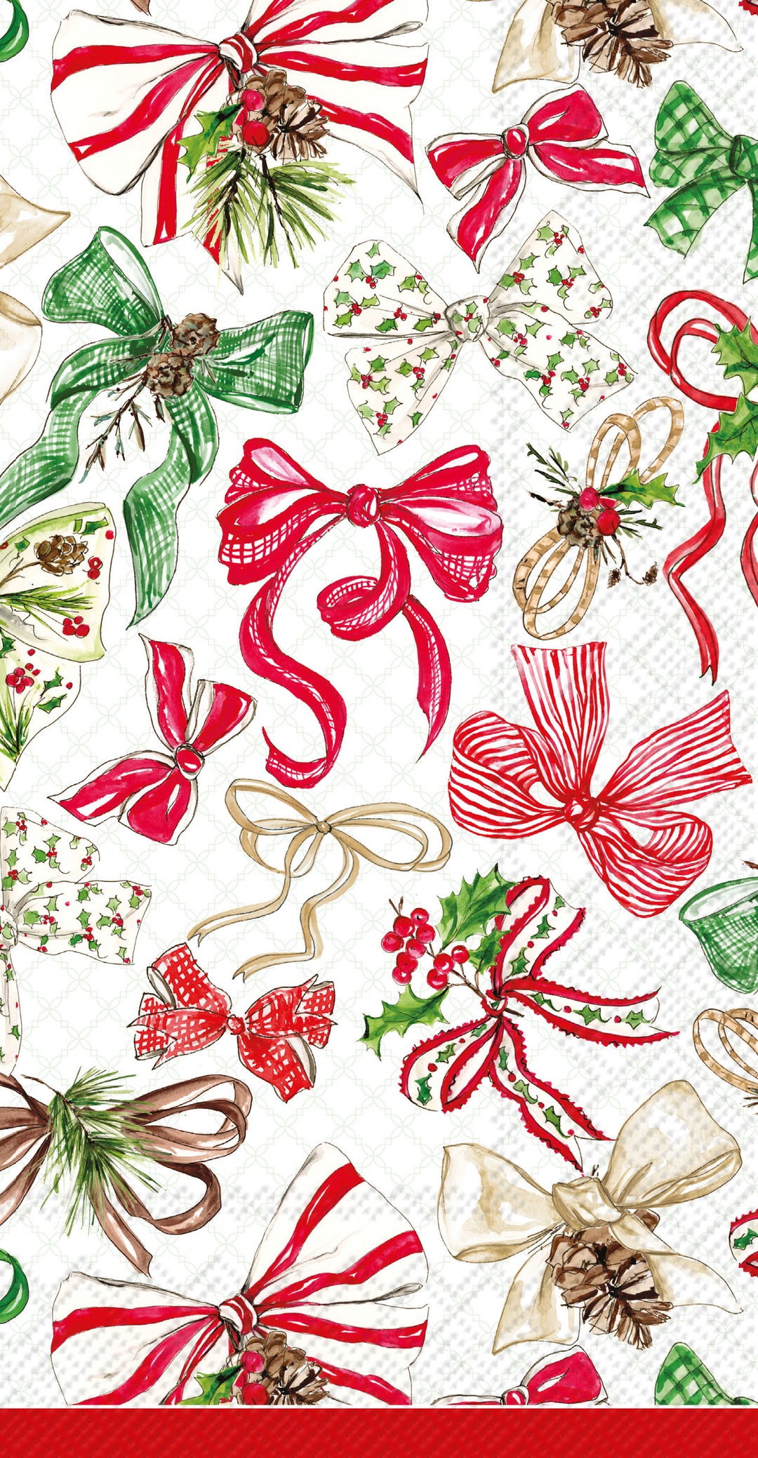 Toalla de invitados con lazos navideños