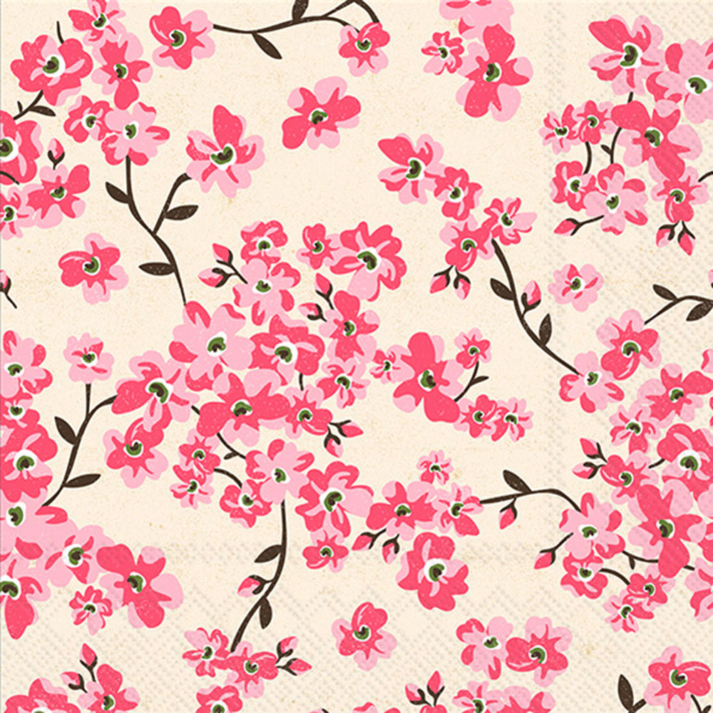 Servilleta para almuerzo con estampado de flores de cerezo