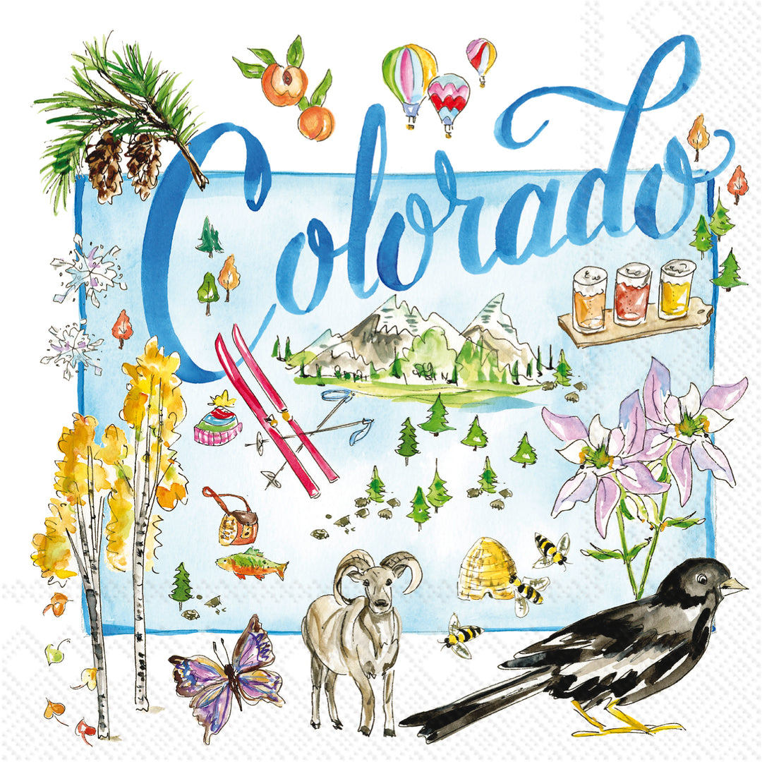 Servilleta de cóctel de la colección del estado de Colorado