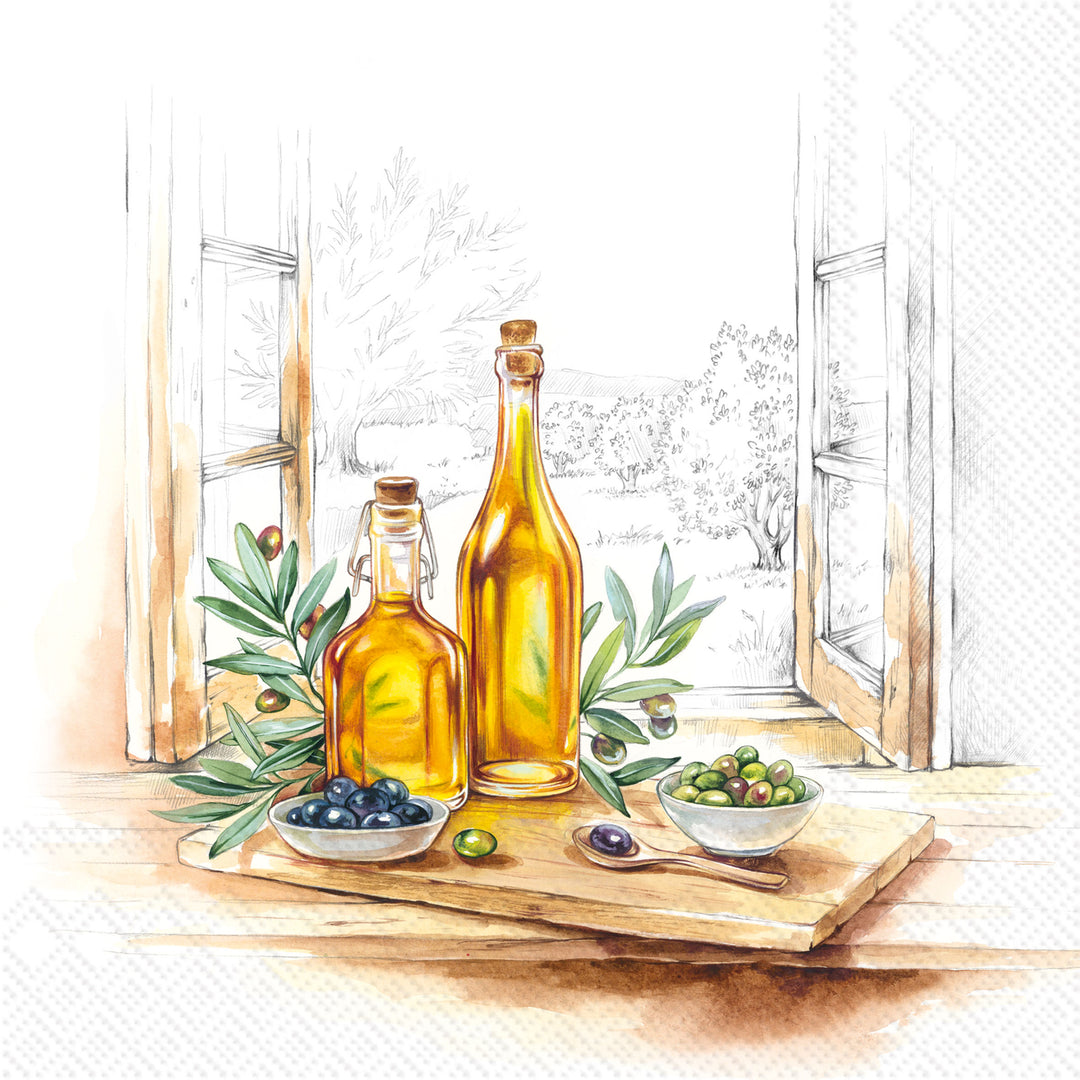 Servilleta de almuerzo con aceite de oliva
