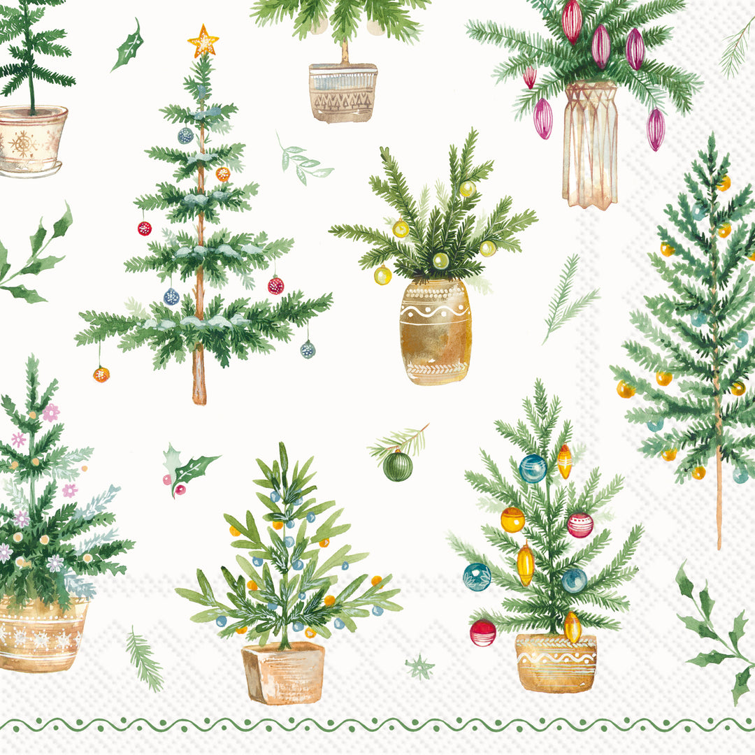 Festive Holidays Green Lunch Napkin