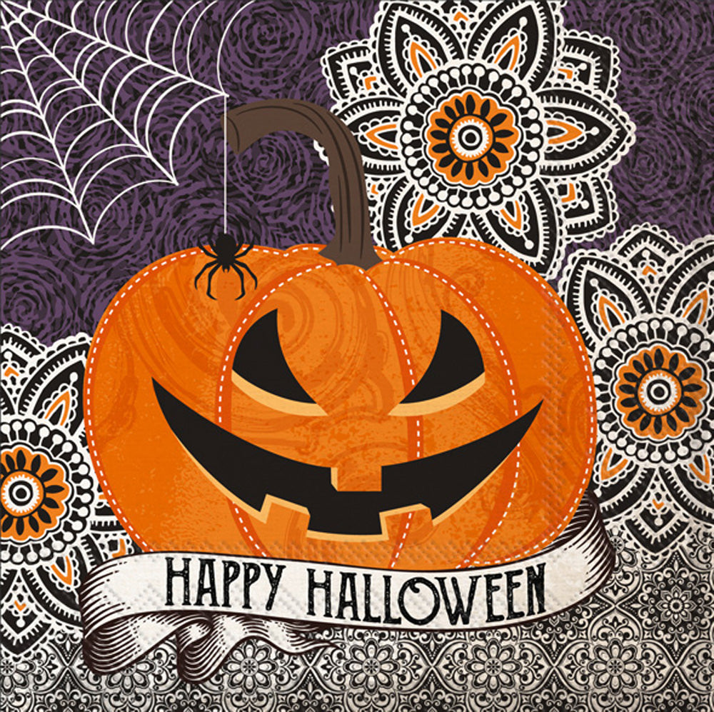 Servilleta de cóctel de calabaza de Feliz Halloween