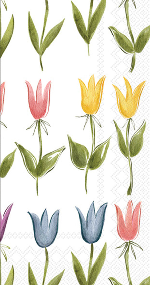 Toalla de invitados con estampado de tulipanes