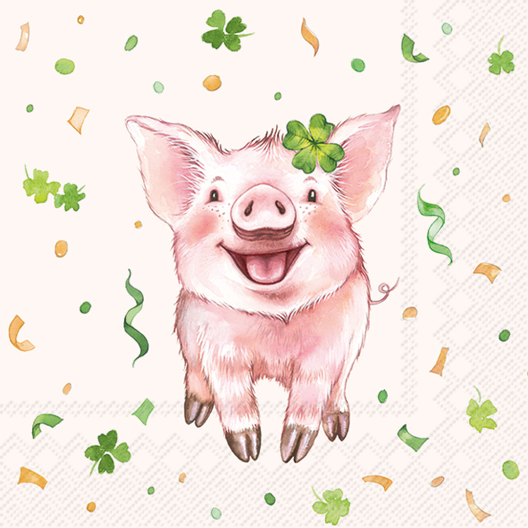 Servilleta de cóctel Lucky Pig