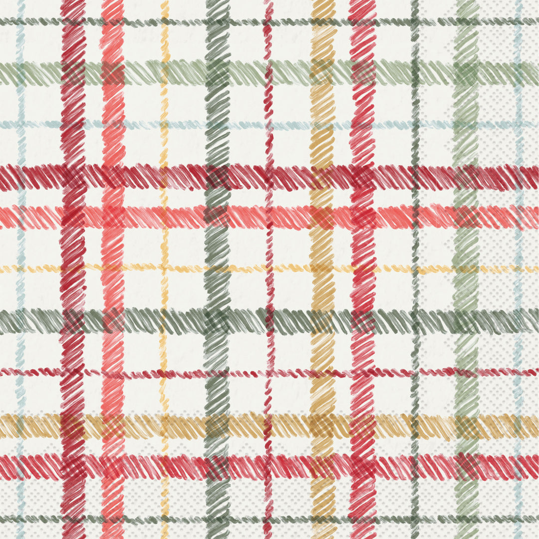 Frosty Plaid Lunch Napkin