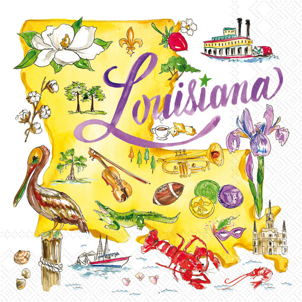 Servilleta de cóctel de la colección del estado de Luisiana