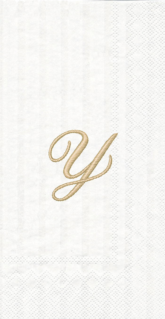 Toalla de invitados Stripes Again Monogram Y Cream