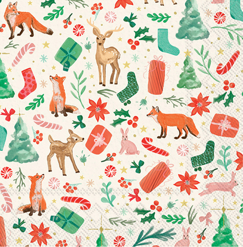 Servilleta de cóctel Holiday Critters