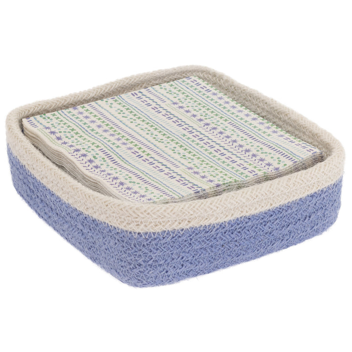 Sky Blue Jute Caddy Lunch