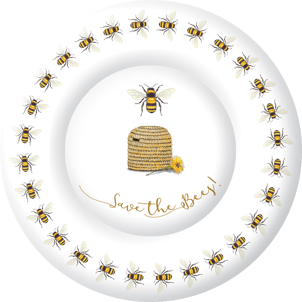 Plato redondo para la cena Save The Bees