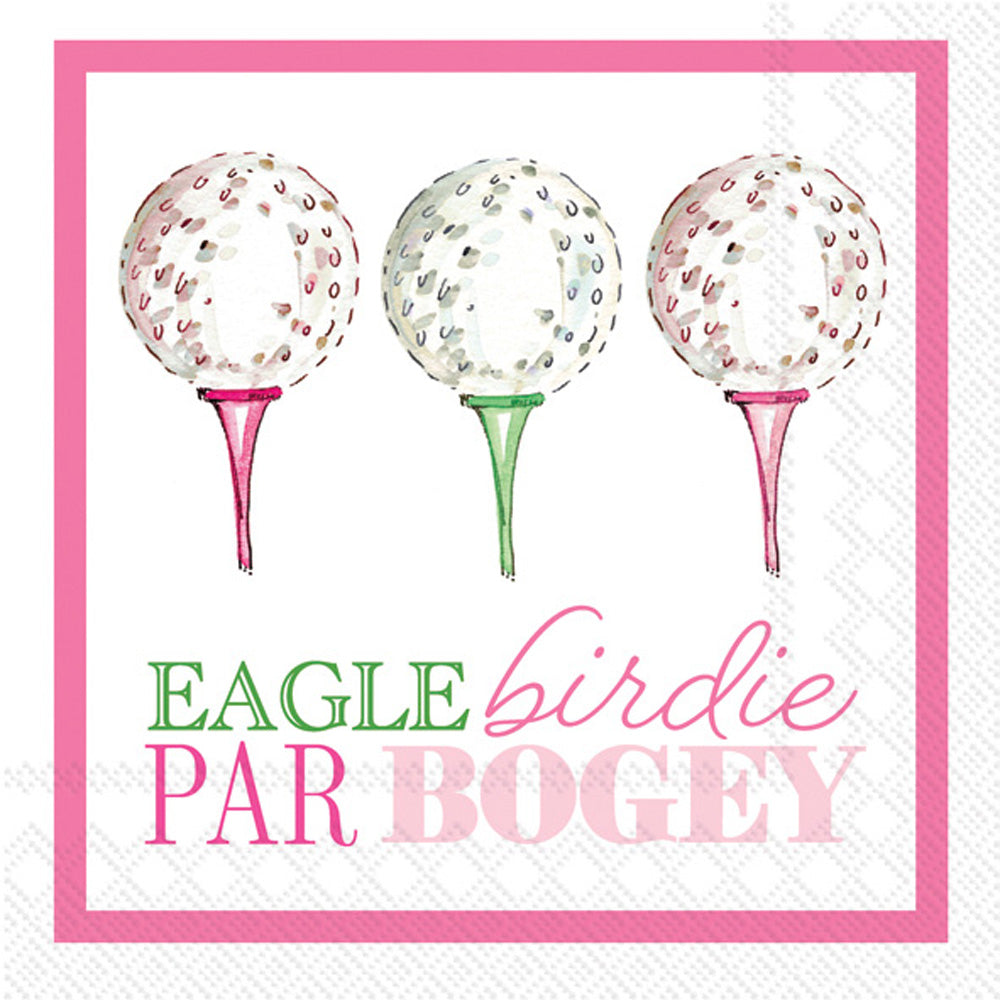 Servilleta de cóctel Eagle Birdie Par rosa
