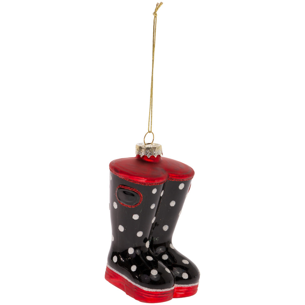 Adorno de botas de lunares de cristal
