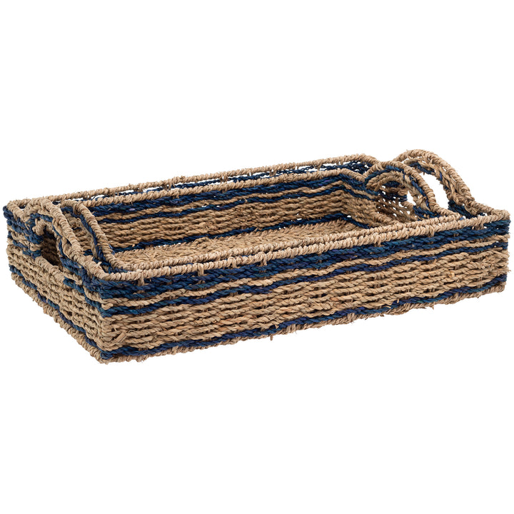 Bandejas de algas marinas y azul marino (juego de 2)