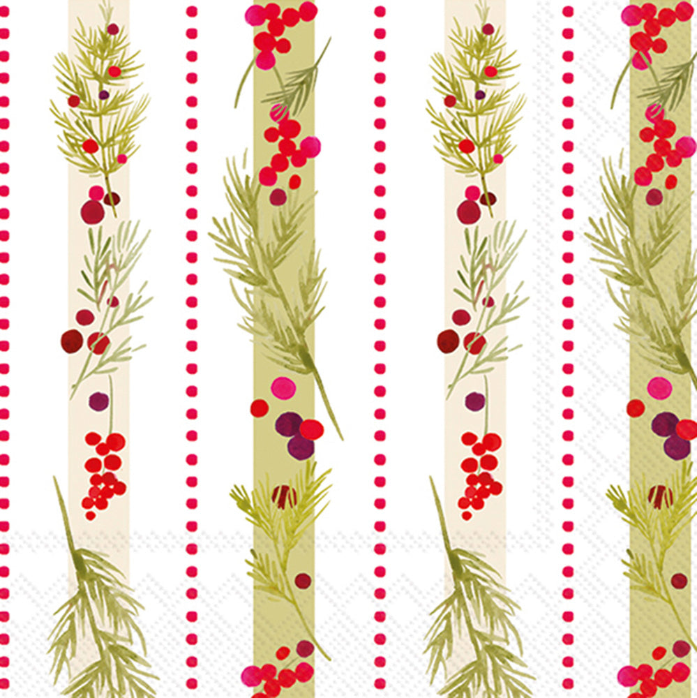 Servilleta de cóctel con rayas Merry Berry