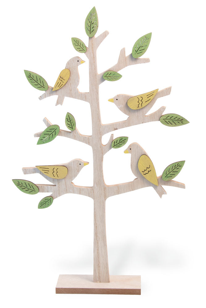 Pájaros en el árbol en primavera