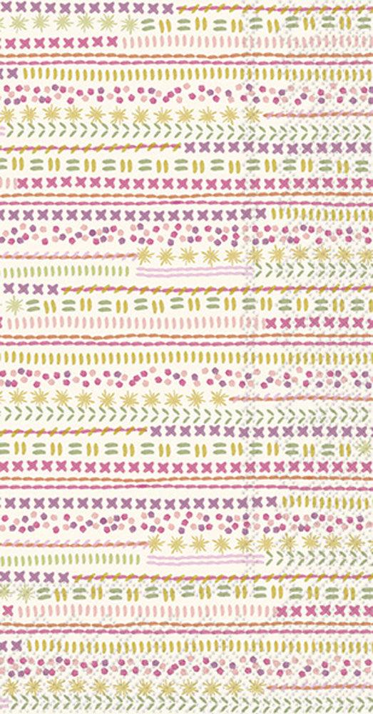 Toalla de invitados Sampler Stripes Rosa