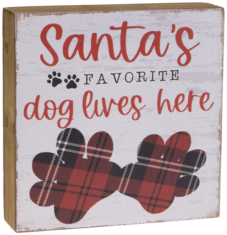 Letrero del perro favorito de Papá Noel
