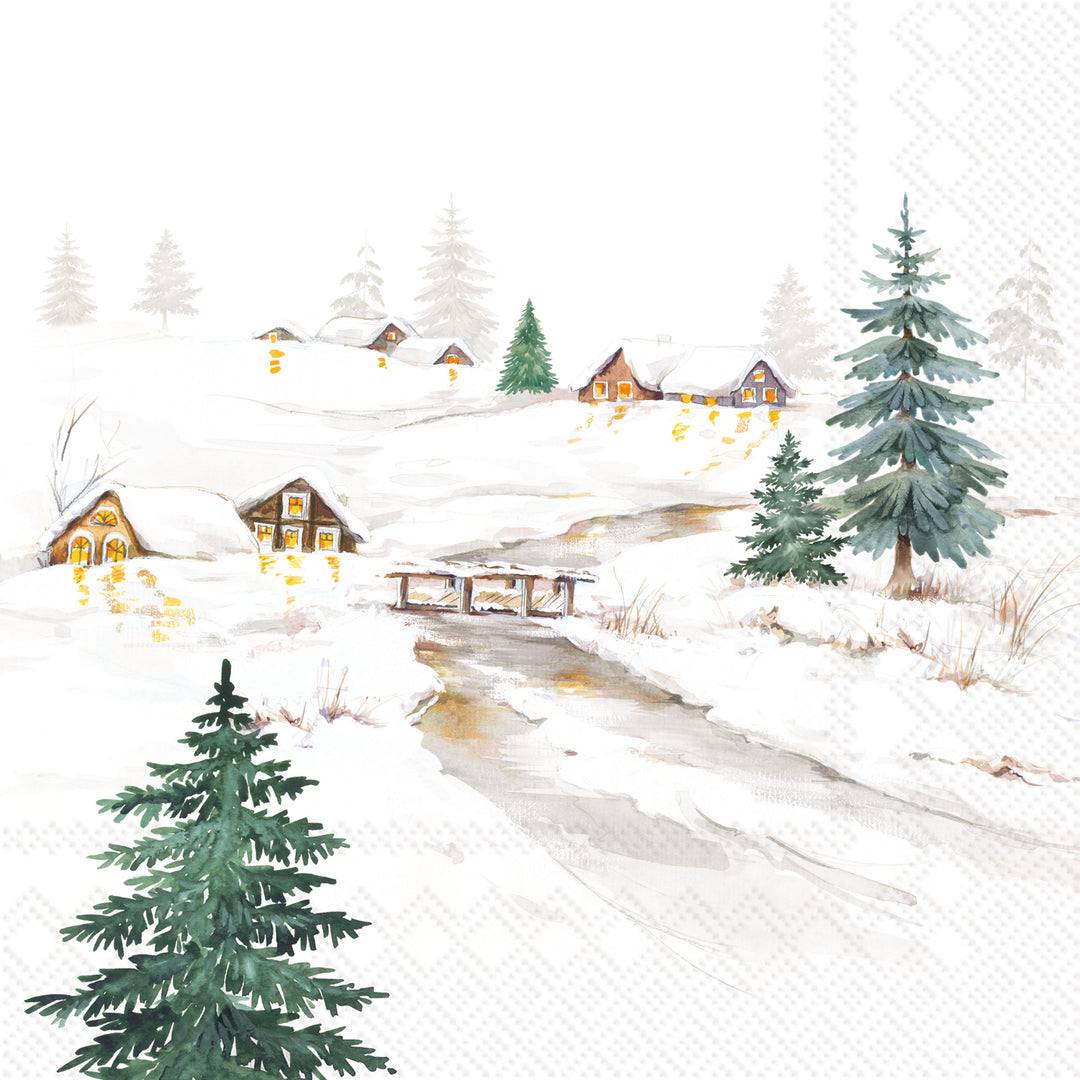 Snowy Landscape Lunch Napkin