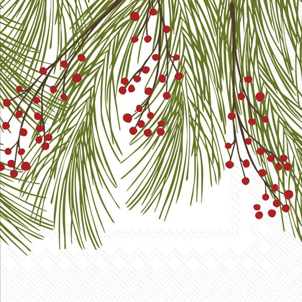 Servilleta de cóctel Winterberry Pine