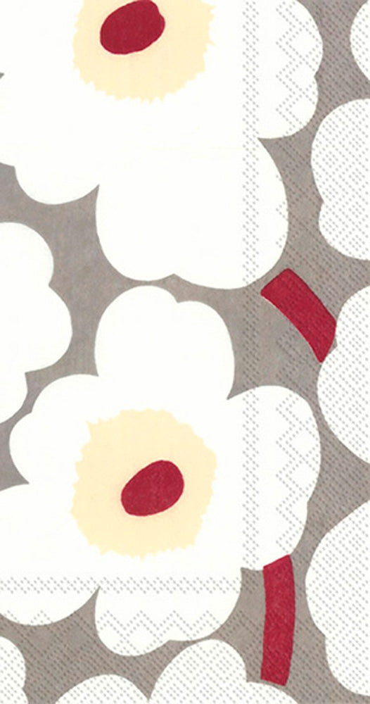 Toalla de invitados Unikko gris crema