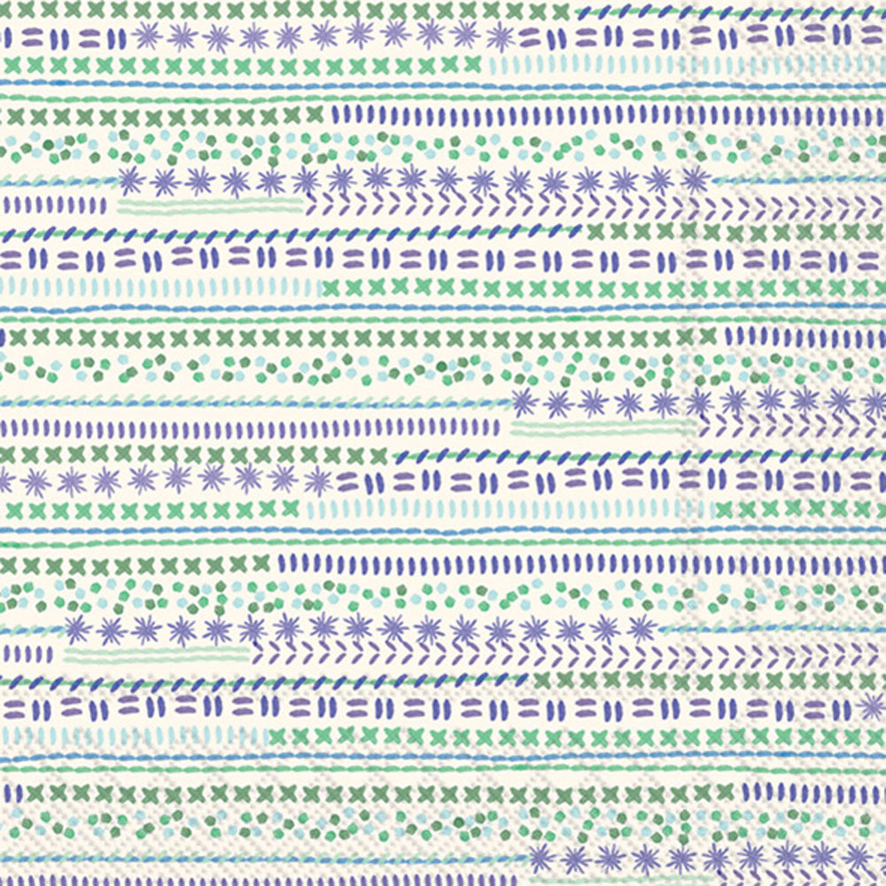 Servilleta de almuerzo Sampler Stripes Azul