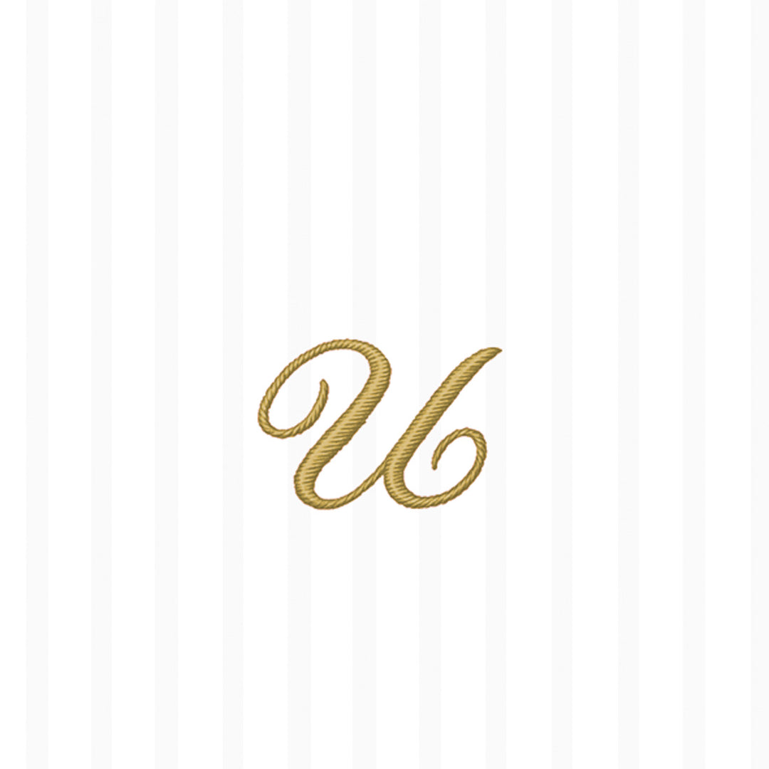 Stripes Again Cocktail Napkin Monogram U Cream