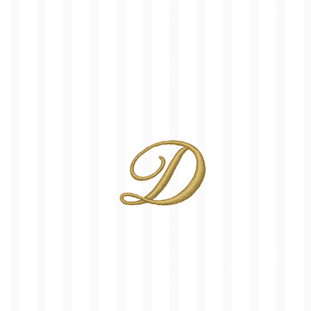 Servilleta de cóctel Stripes Again Monogram D Cream